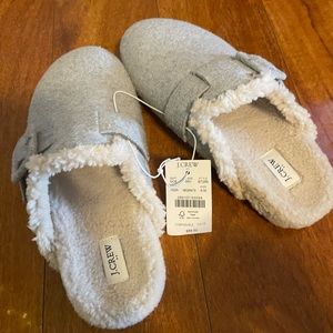 J Crew Sherpa Lined Clog Slippers